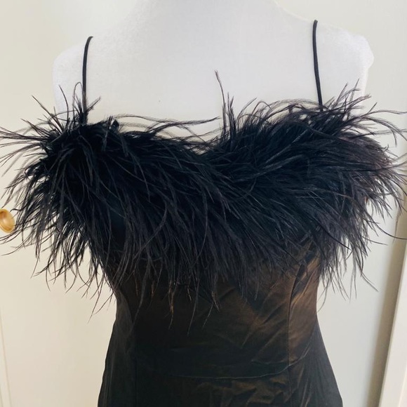 Lilya Feather Trim Satin Dress VERONICA BEARD - Picture 10 of 10